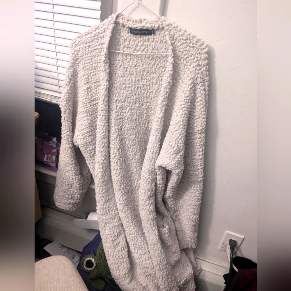 Merokeety XXL popcorn cardigan offwhite